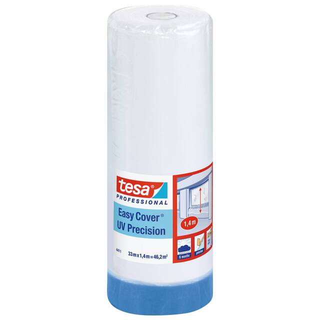 Produktbild föreställande artikeln MASKERINGSFOLIE EASY COVER UV PRECISION TESA 33MX1400MM från kategorin Maskeringstejp