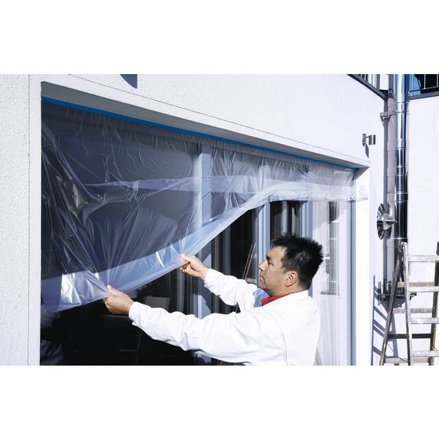 Actionbild föreställande artikeln MASKERINGSFOLIE EASY COVER UV PRECISION TESA 33MX1400MM från kategorin Maskeringstejp