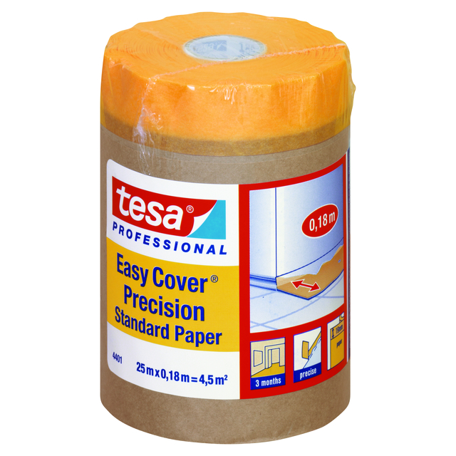 MASKERINGSPAPPER EASY COVER PRECISION TESA 180MM 25M | Beijerbygg Byggmaterial