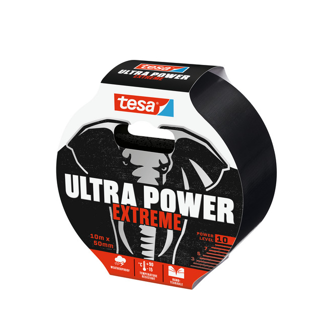 Alternativ bild 0 för TESA Ultra Power Extreme, Svart, Reparation, PET-filt, Gummi, Metall, PVC, Tuff, Slät, 60 N/cm