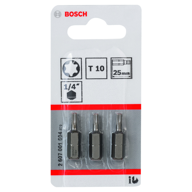 Punte BAHCO Da 10 Pezzi T10 25mm 1/4'' - Extra Hard, Qualità Professionale Per Cacciavite