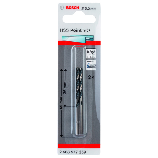 METALLBORR POINTTEC HSS-R 3,2MM 2ST