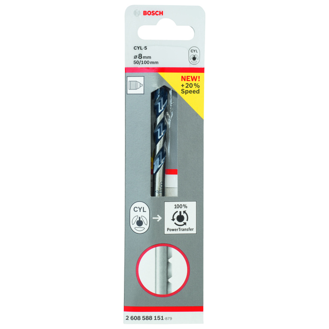 BETONGBORR CYL5 8X100MM TILL HÅRD BETONG, TEGEL