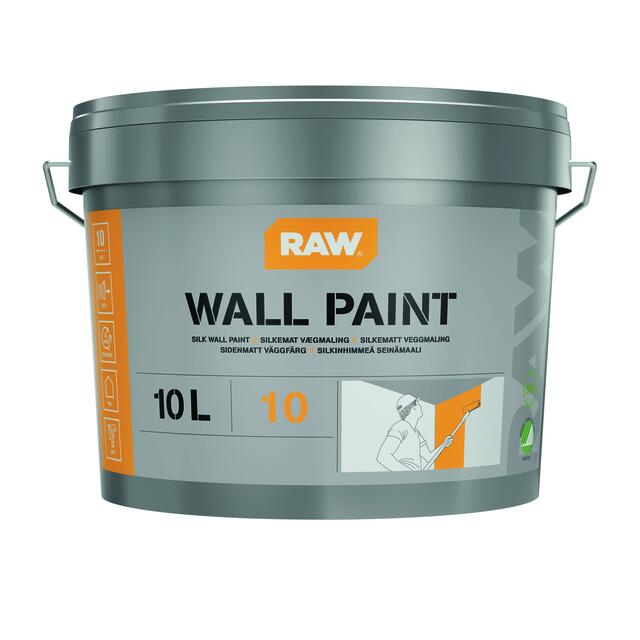 RAW VÄGGFÄRG GLANS 10 10L HELVIT 0500