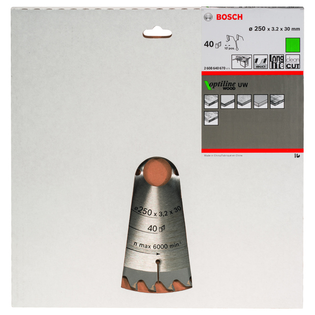 CIRKELSÅGKLINGA 250X3,2X30MM 40T TRÄ TILL KAP&GER OPTILINE