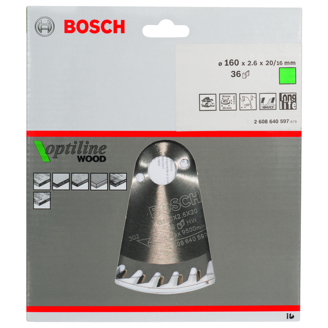 CIRKELSÅGKL 160X20/16MM T36 OP PASSAR HANDCIRKELSÅGAR