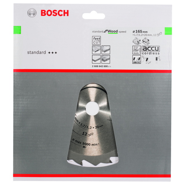 CIRKELSÅGBLAD DIA 165X1,7X20 12T SPEEDLINE