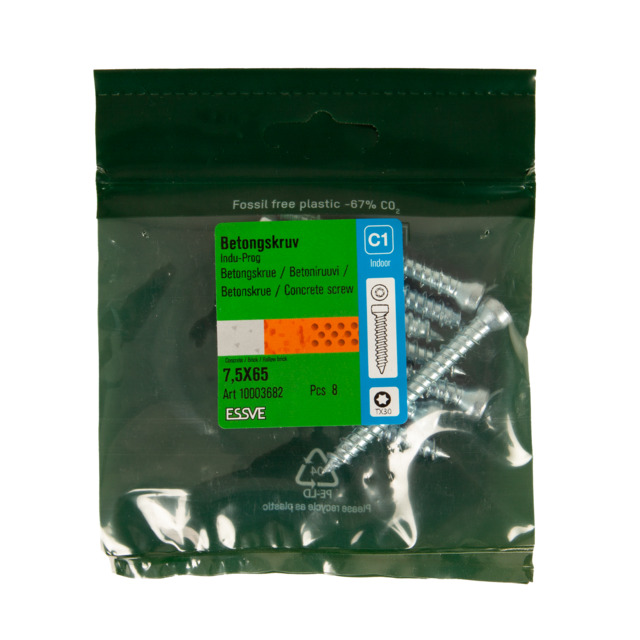 BETONGSKRUV INDU-PROG TX30 FZB 7,5X65 8ST