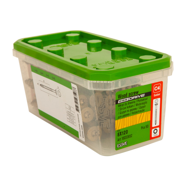 TRÄSKRUV ESSDRIVE FÖRSÄNKT HUVUD CORRSEAL 8X120 50ST