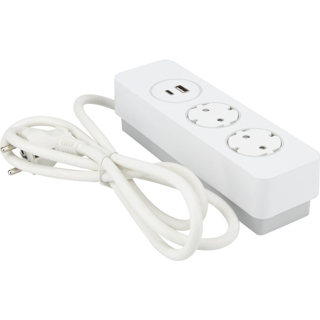 GRENUTTAG 2+1+1 KOMB 2M VIT PURE PUSH 2JORD+1USB A+1USB C | Beijerbygg Byggmaterial