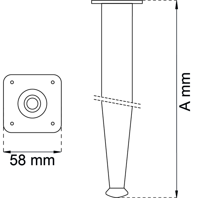 BORDSBEN 602 MNICK KON 100MM 100MM
