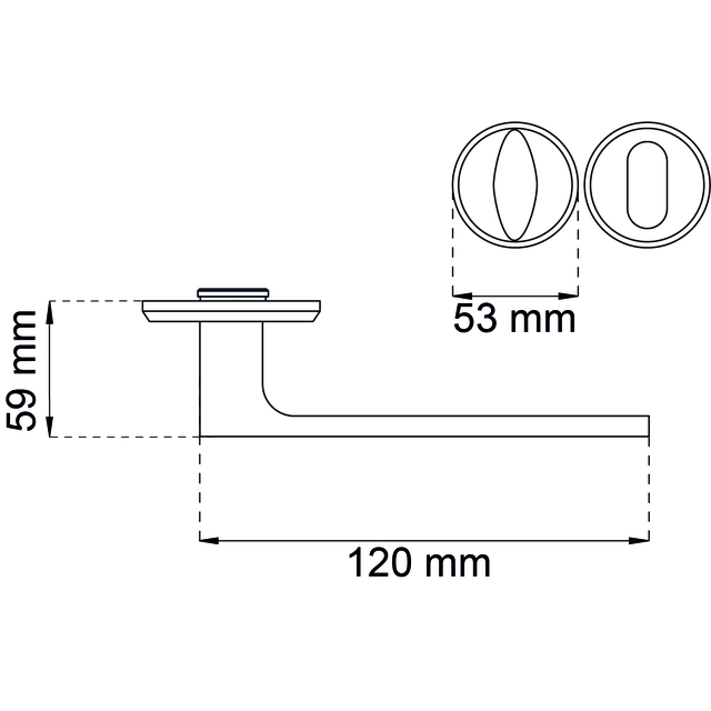 DÖRRHANDTAG KOMB A2560-40 MKR YTTERDÖRR MATT KROM SB