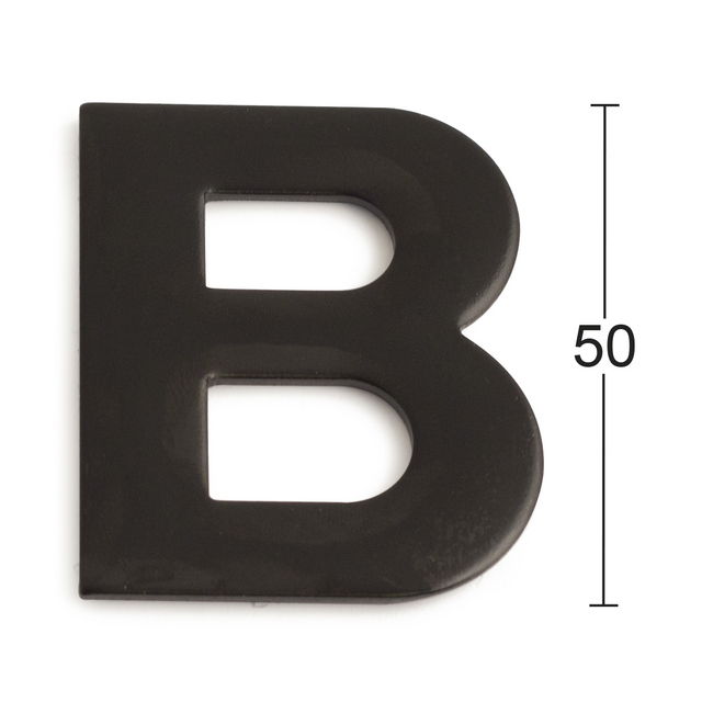 BOKSTAV B ROSTFRI SVART 50MM