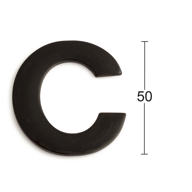 BOKSTAV C ROSTFRI SVART 50MM