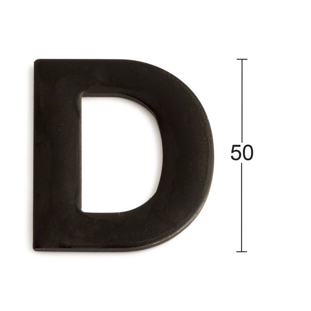 BOKSTAV D ROSTFRI SVART 50MM