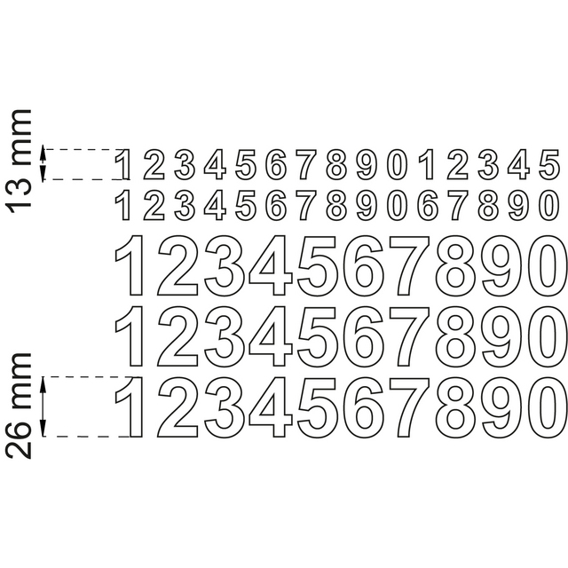 SIFFRA 0-9 VINYL SVART 13/26MM