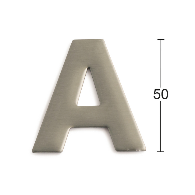 BOKSTAV A ROSTFRI 50MM