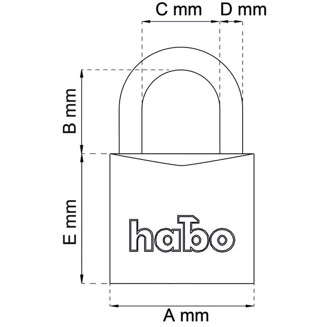 HÄNGLÅS HABO 403-20 MÄSSING SB