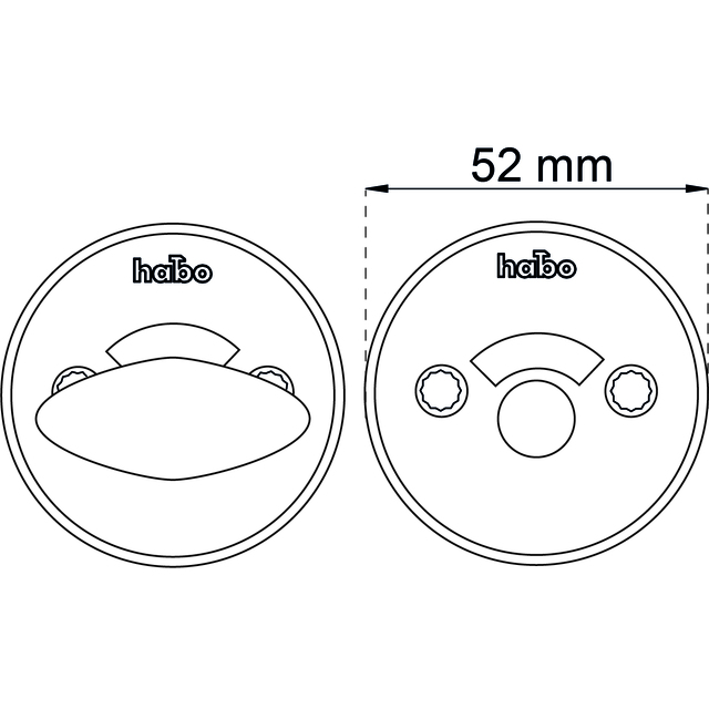 WC-BESLAG A265 KROM FÖR DÖRRTJOCKLEK 38-65MM