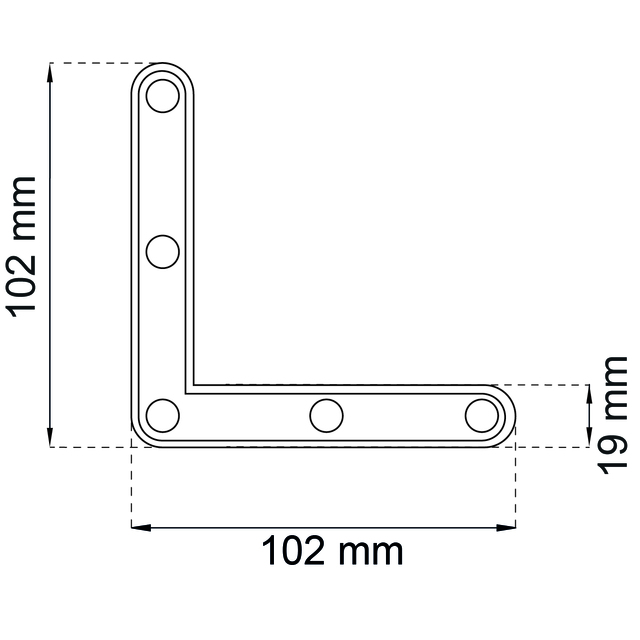 HÖRNJÄRN 1154  GALV     4ST 102X102MM BR:19MM         (10)