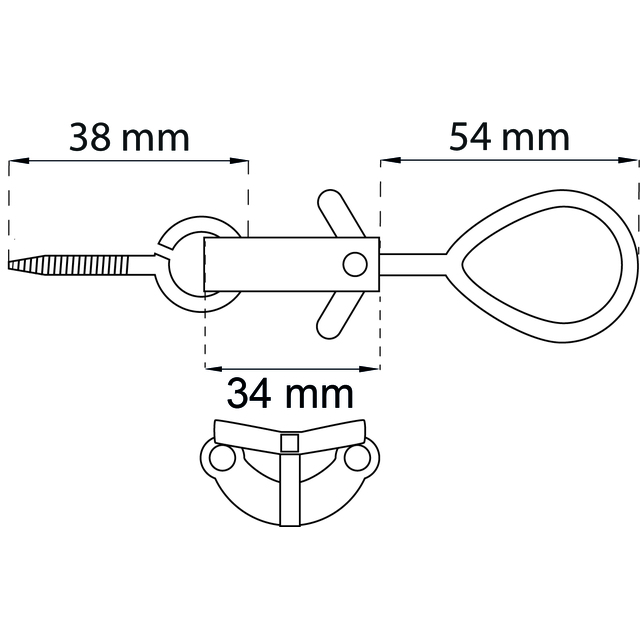 FÖNSTERLÅS INKL SKRUV 277 VITMETALL
