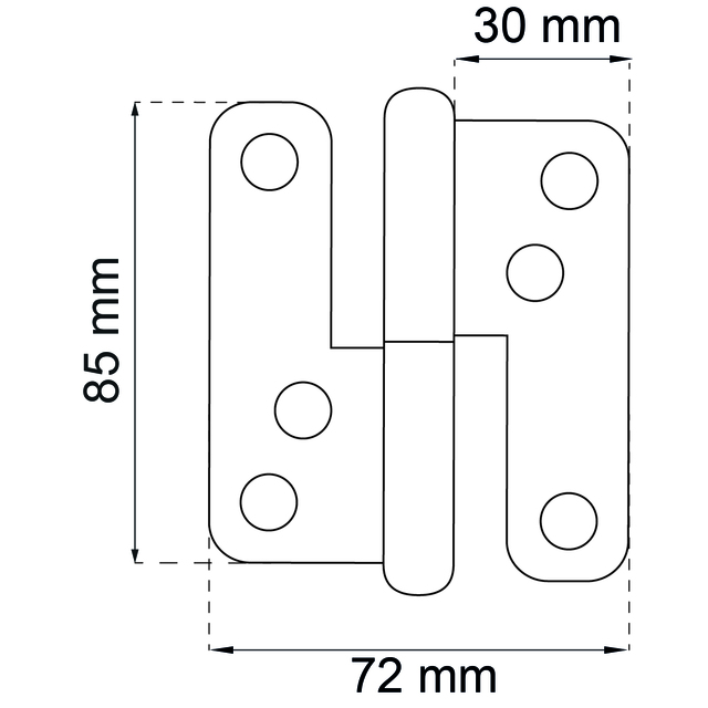LYFTGÅNGJÄRN 1222 85MM HÖGER GALV 2ST/FRP INKL SKRUV