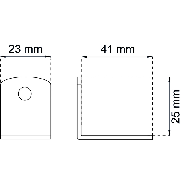 MÖBELVINKEL 501 VIT   4ST 41X25MM BR:23MM           (10)