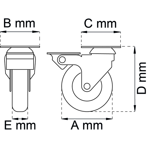 LÄNKHJUL4107 75MM BROMS ST 1 EZINK 55 KG