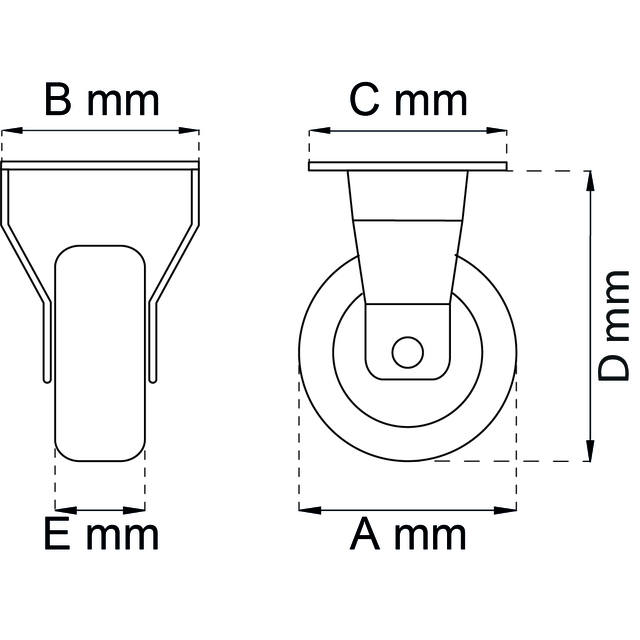 LÄNKHJUL FAST 4207 75MM EJ BROMS ELZINK 55 KG