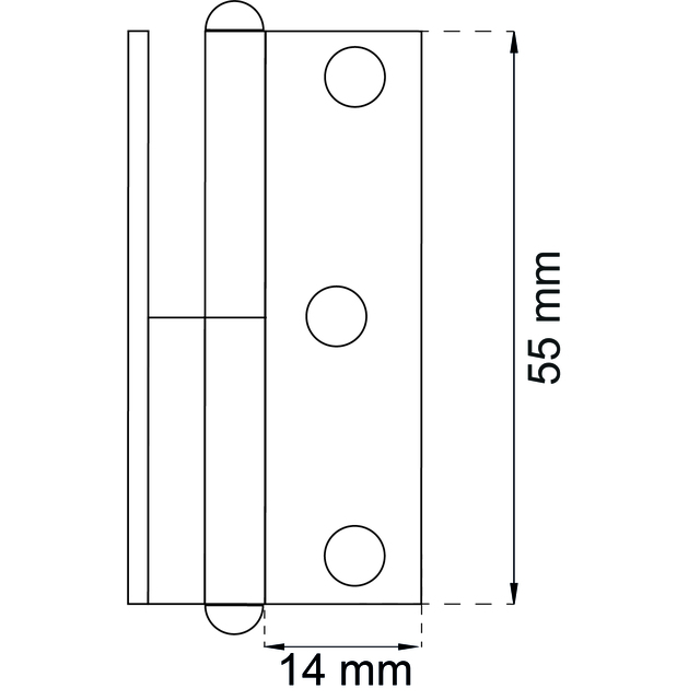 LYFTGÅNGJÄRN 5006 55MM HÖGER MÄSSING 2ST/FRP INKL SKRUV