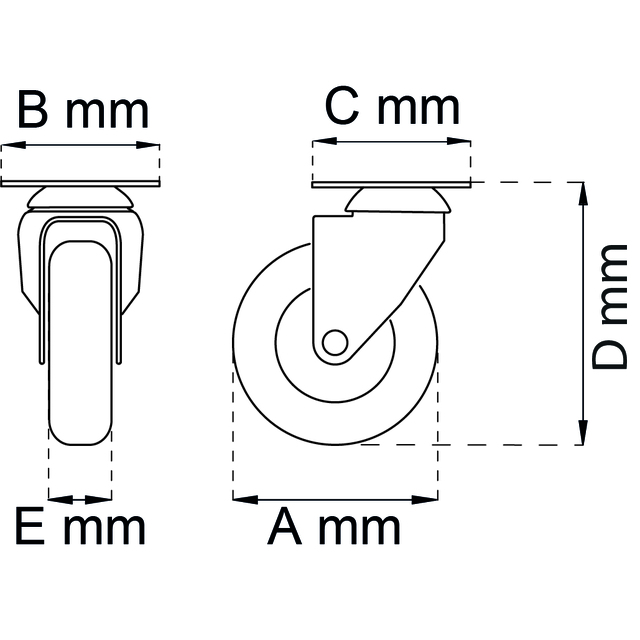LÄNKHJUL 4010 100MM EJ BROMS ELZINK 55 KG