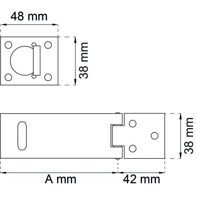 LEDHASP 1365 SVART 90MM SB (10)