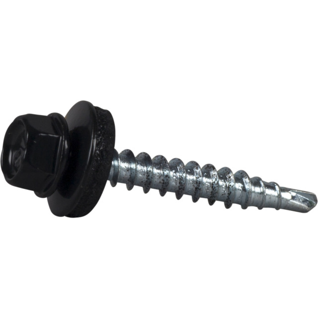 FARMARSKRUV SEXKANTSHUVUD MED BRICKA BS SVART 4,8X35 20ST | Beijerbygg Byggmaterial