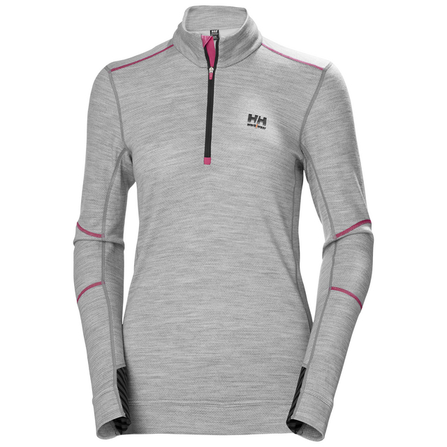 TRÖJA ZIP DAM HH LIFA MERINO HALVZIP LJUSGRÅ M | Beijerbygg Byggmaterial