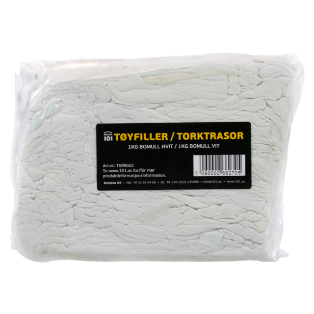 TORKTRASA 101 BOMULL VIT 1KG | Beijerbygg Byggmaterial