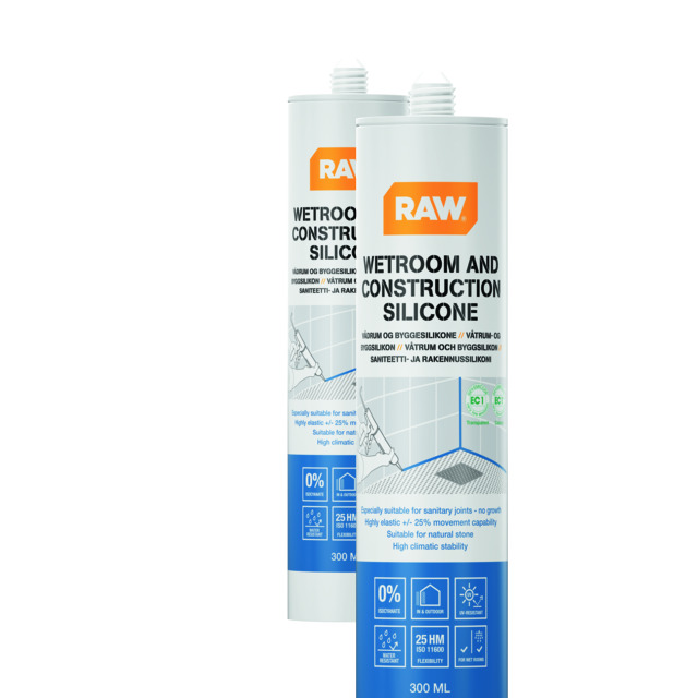 VÅTRUM & BYGGSILIKON TRANS RAW 300 ML TRANSPARENT ANTIMÖGEL