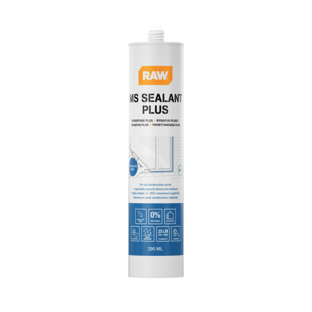 BYGGFOG PLUS VIT 290ML RAW FTALATFRI 0500-N 25% RÖRELSE