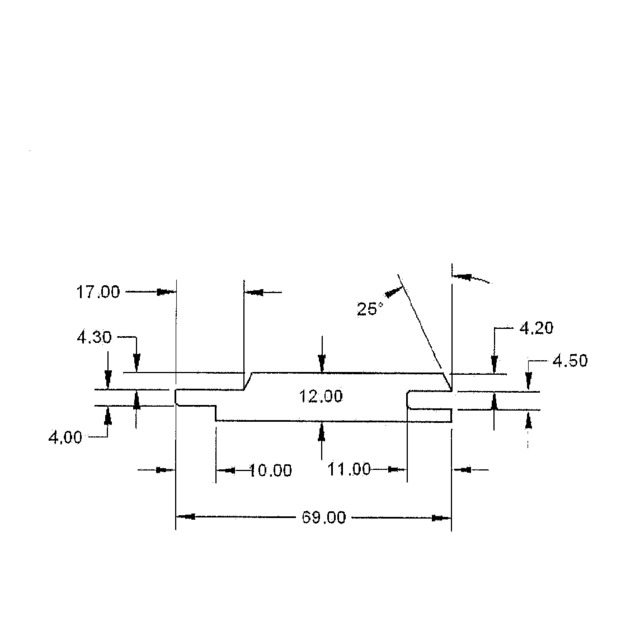 12X70 BASTUPANEL RAW L=2,7M 16,67LPM/M2 4019 GRAN OBEH