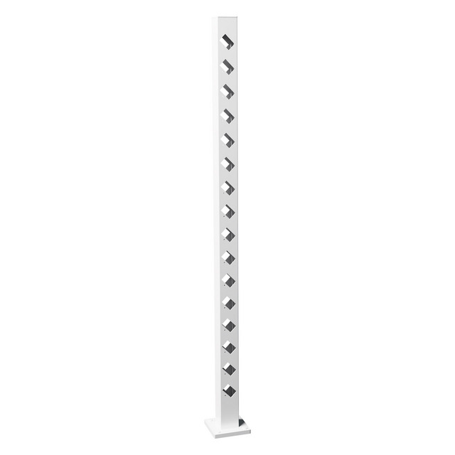 MELLANSTOLPE FLÅREN 1475 VIT STAKETSTOLPE ALUMINIUM | Beijerbygg Byggmaterial