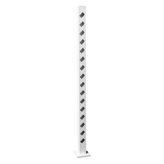 ÄNDSTOLPE HÖGER FLÅREN 1475VIT STAKETSTOLPE ALUMINIUM | Beijerbygg Byggmaterial