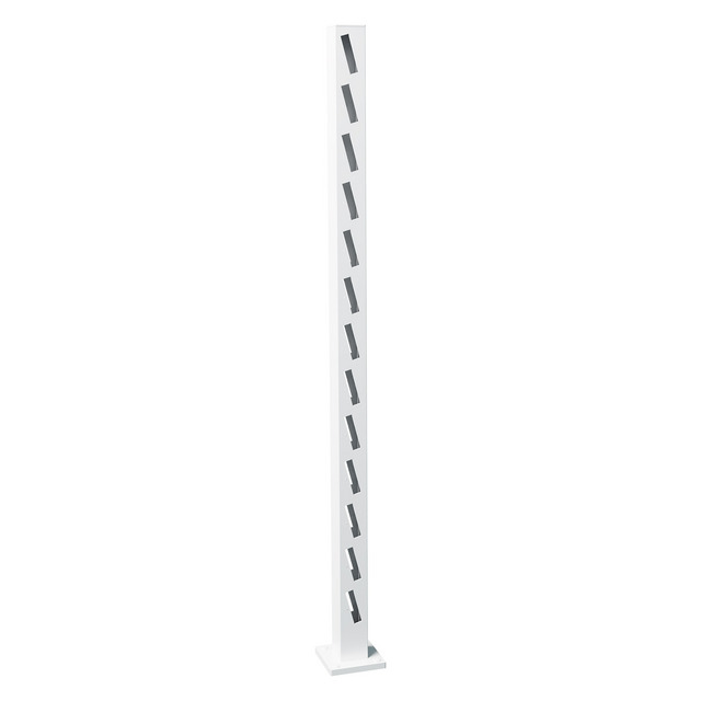 MELLANSTOLPE HÄREN 1495 VIT STAKETSTOLPE ALUMINIUM | Beijerbygg Byggmaterial