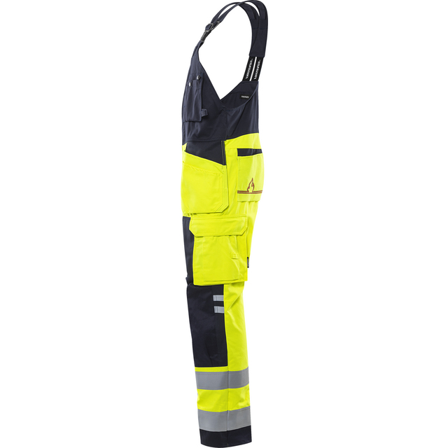 Produktbild föreställande artikeln HÄNGSLEBYXA FLAM 1075 ATHS VARSELGUL/MARIN STL C52 från kategorin Flamskyddsbyxor