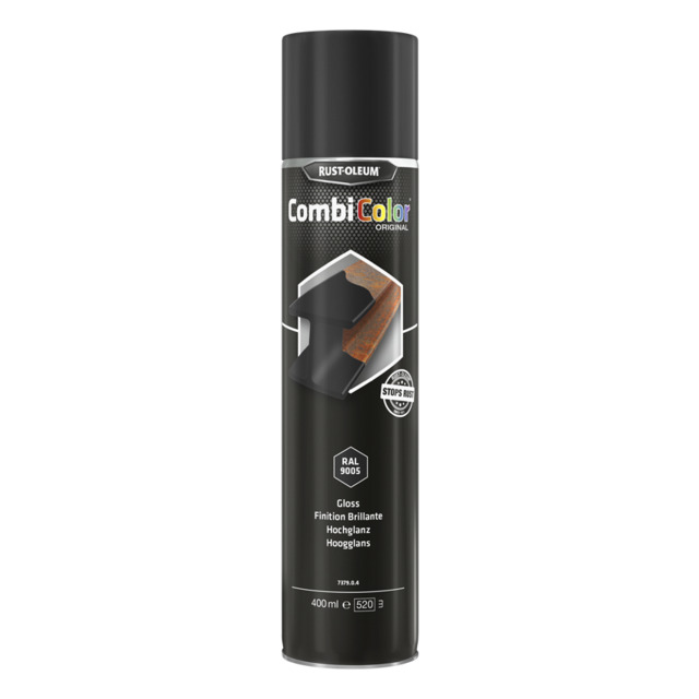 METALLFÄRG COMBICOLOR BLANK SVART RAL 9005 SPRAY
