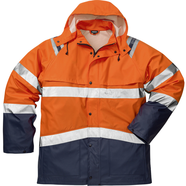 REGNJACKA VARSEL KL 3 4624 RS VARSELORANGE/MARIN STL 3XL | Beijerbygg Byggmaterial