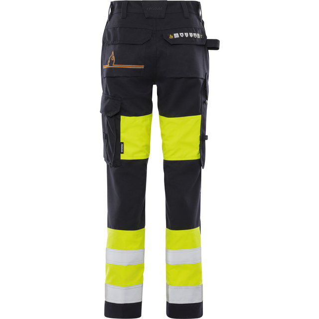 Produktbild föreställande artikeln BYXA FLAM DAM KL 1 2776 ATHS VARSELGUL/MARIN STL 34 från kategorin Flamskyddsbyxor