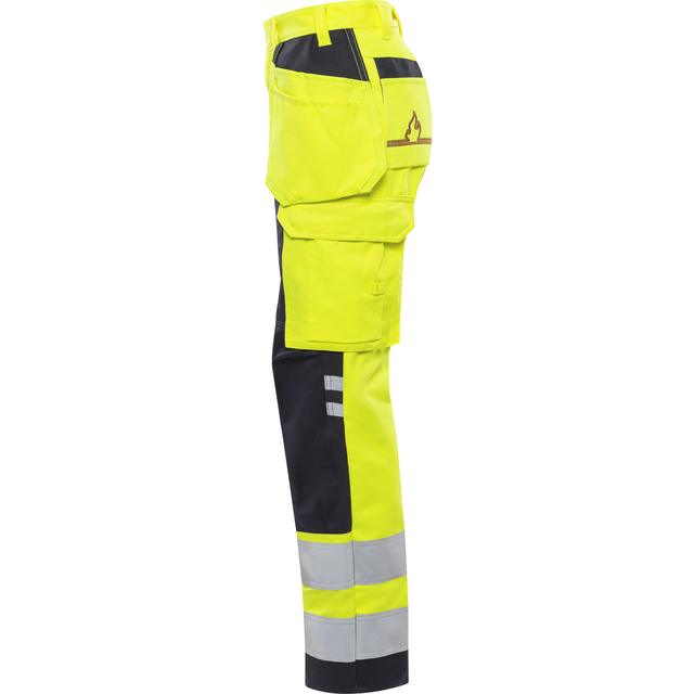Produktbild föreställande artikeln BYXA FLAM DAM KL 2 2775 ATHS VARSELGUL/MARIN STL 36 från kategorin Flamskyddsbyxor