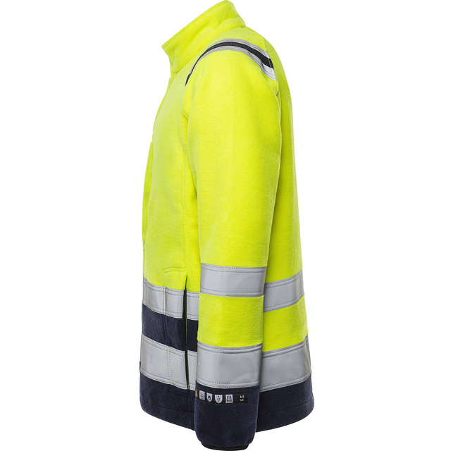 Produktbild föreställande artikeln FLEECEJACKA FLAM KL 3 4063 ATF VARSELGUL/MARIN STL M från kategorin Flamskyddsöverdelar