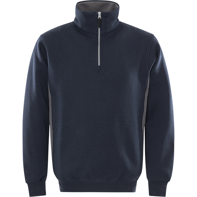 SWEATSHIRT KORT ZIP 1705 DF MARIN/MÖRKGRÅ STL S | Beijerbygg Byggmaterial