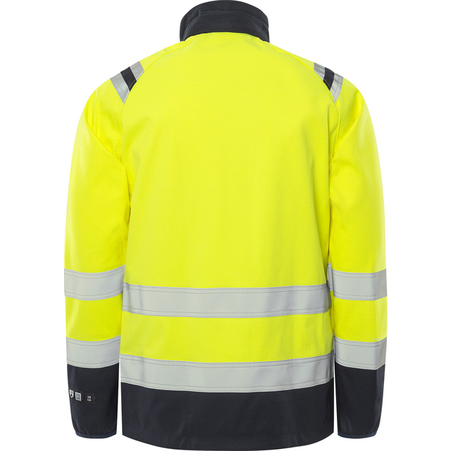 SOFTSHELLJACKA 4016 FSS FLAM VARSELGUL/MARINBLÅ STL XS