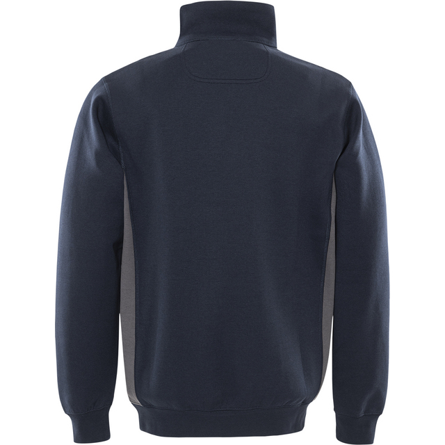 SWEATSHIRT KORT ZIP 1705 DF MARIN/MÖRKGRÅ STL S